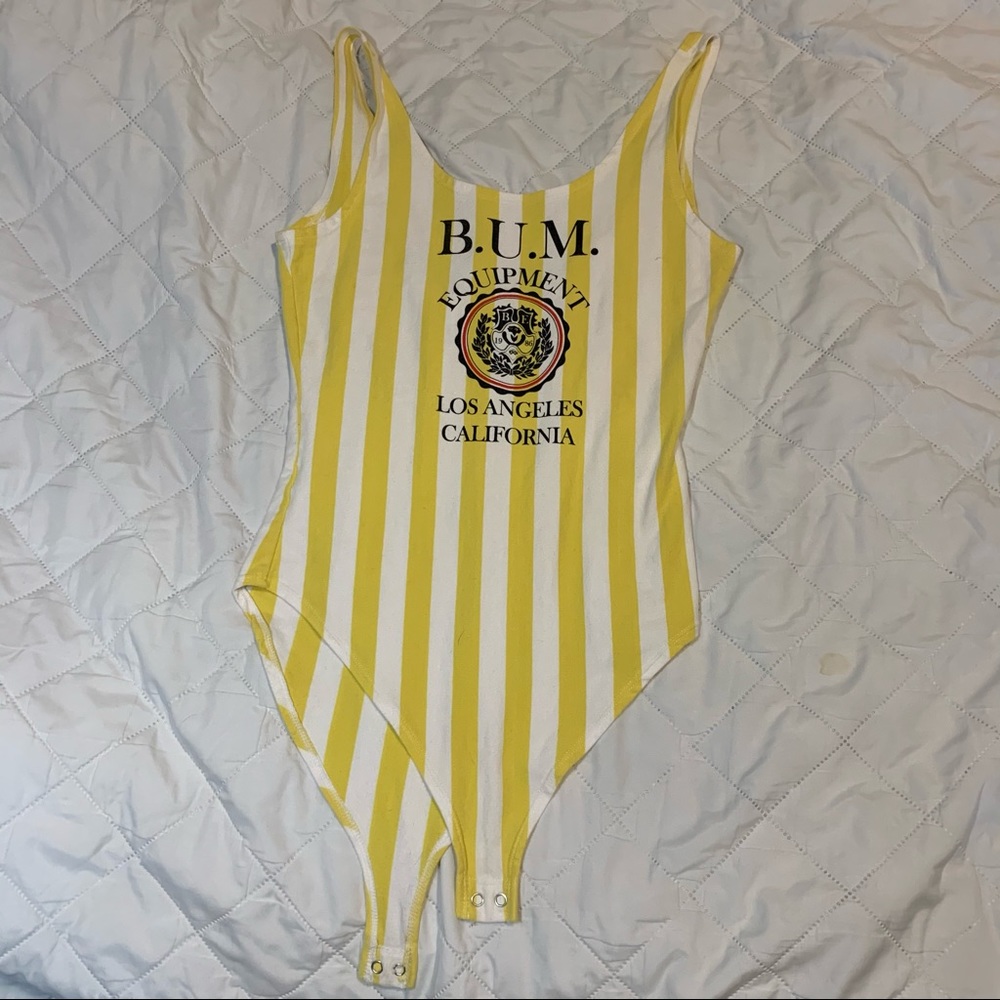 Yellow beach bums body suit